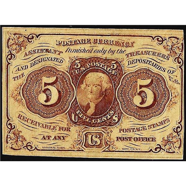 1862 First Issue Five Cents Fractional Currency Note