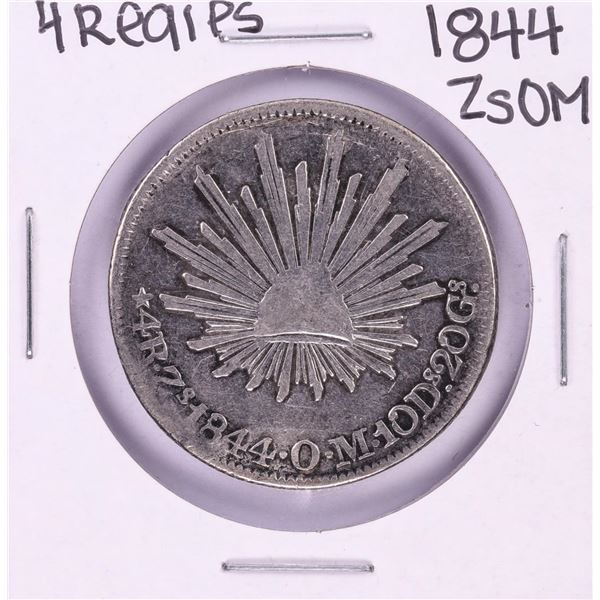 1844 ZsOM Mexico 4 Reales Silver Coin