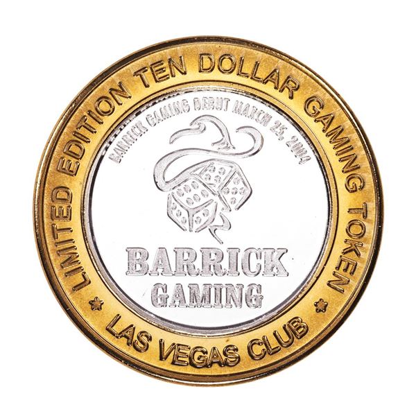 .999 Silver Las Vegas Club $10 Casino Limited Edition Gaming Token