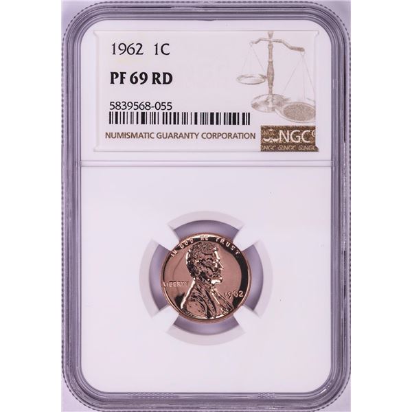 1962 Proof Lincoln Memorial Cent Coin NGC PF69RD