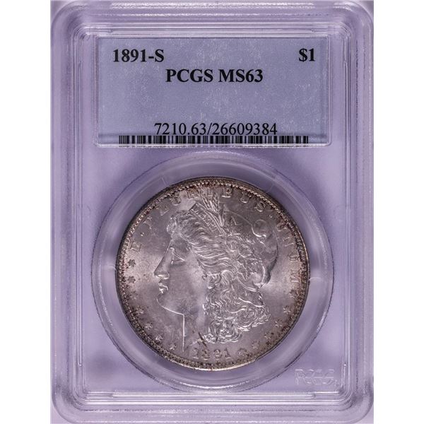 1891-S $1 Morgan Silver Dollar Coin PCGS MS63