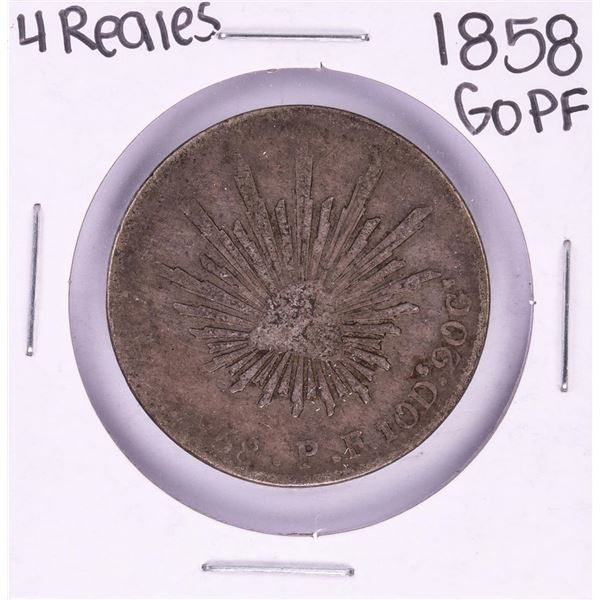 1858 GoPF Mexico 4 Reales Silver Coin