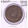 Image 1 : 1858 GoPF Mexico 4 Reales Silver Coin