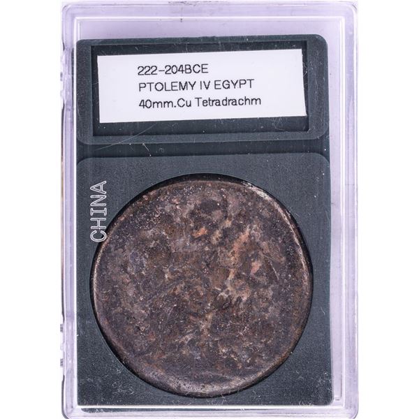 222-204BCE Ptolemy IV Egypt Ancient Coin