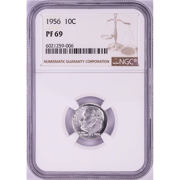 1956 Proof Roosevelt Dime Coin NGC PF69