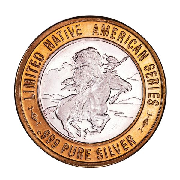 .999 Silver Chief Ouray, UTE $10 Casino Limited Native American Series Gaming Token