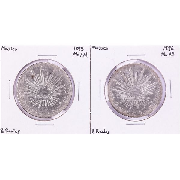 Lot of (2) Mexico 8 Reales Cap & Rays Silver Coins