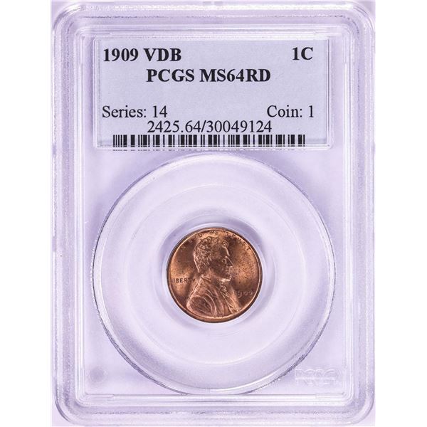 1909 VDB Lincoln Wheat Cent Coin PCGS MS64RD