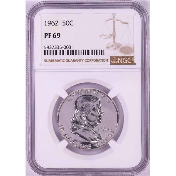 1962 Proof Franklin Half Dollar Coin NGC PF69