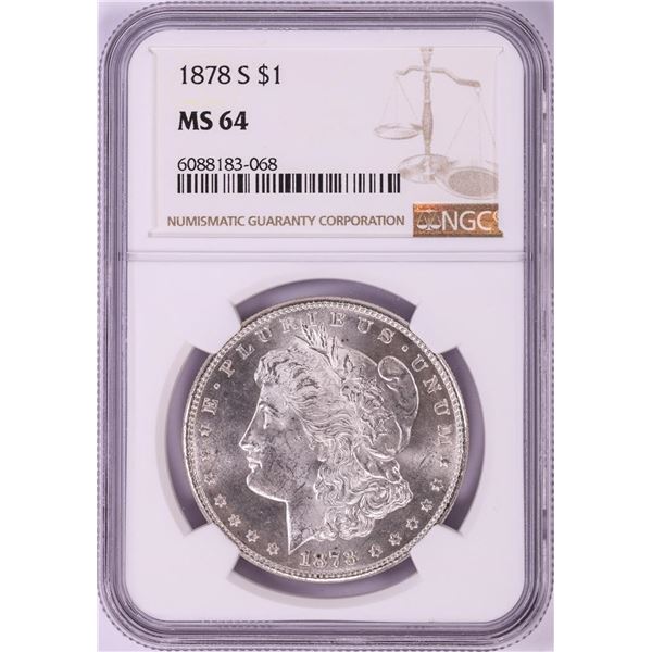 1878-S $1 Morgan Silver Dollar Coin NGC MS64