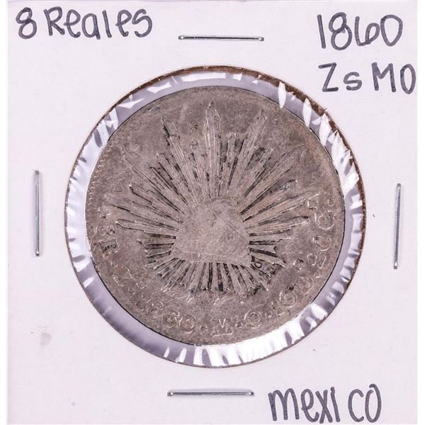 1860 Zs MO Mexico 8 Reales Silver Coin