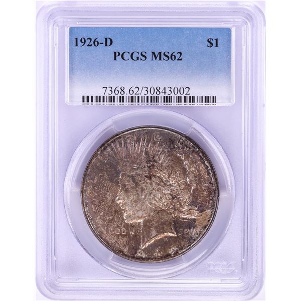 1926-D $1 Peace Silver Dollar Coin PCGS MS62