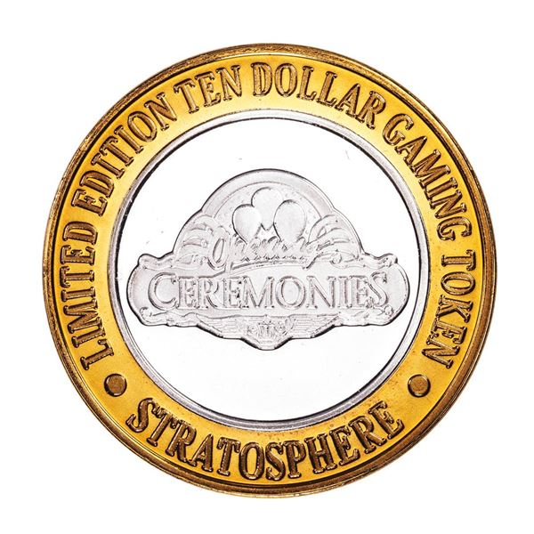 .999 Silver Stratosphere Las Vegas, Nevada $10 Casino Limited Edition Gaming Token