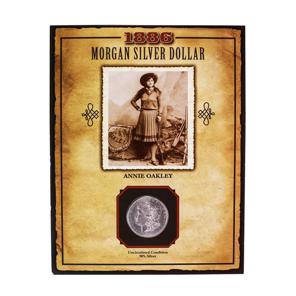 1886 $1 Morgan Silver Dollar Coin Annie Oakley Legends of the Wild West