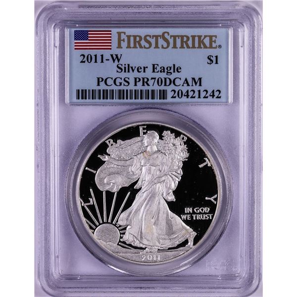 2011-W $1 American Silver Eagle Coin PCGS PR70DCAM First Strike