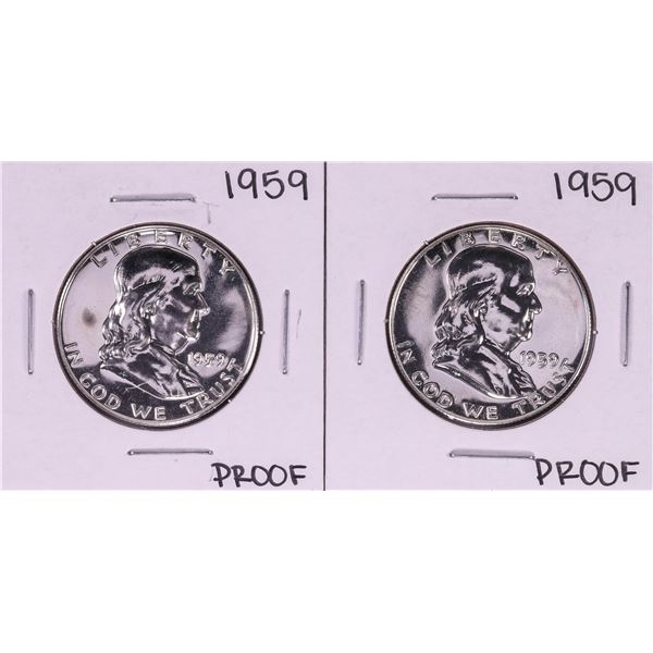 Lot of (2) 1959 Proof Franklin Half Dollar Coins
