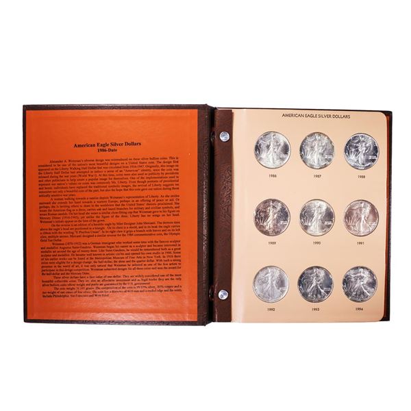 Set of 1986-2021 $1 American Silver Eagle Coins in Dansco Book