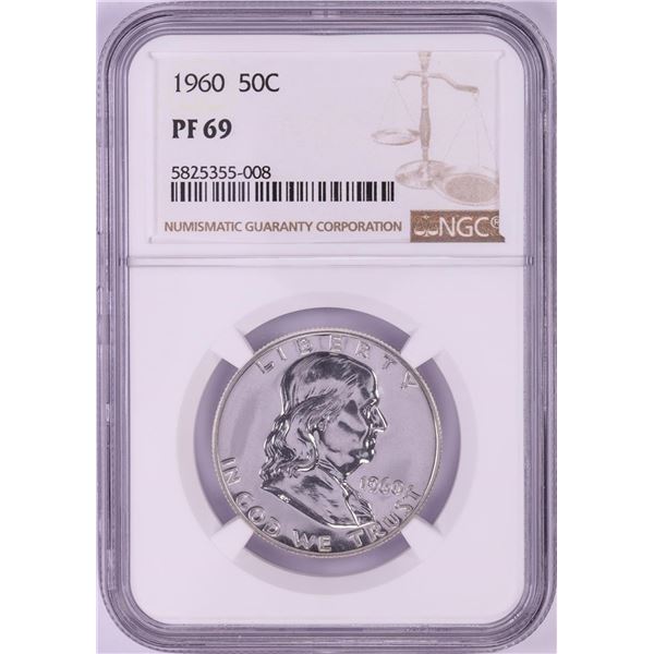 1960 Proof Franklin Half Dollar Coin NGC PF69