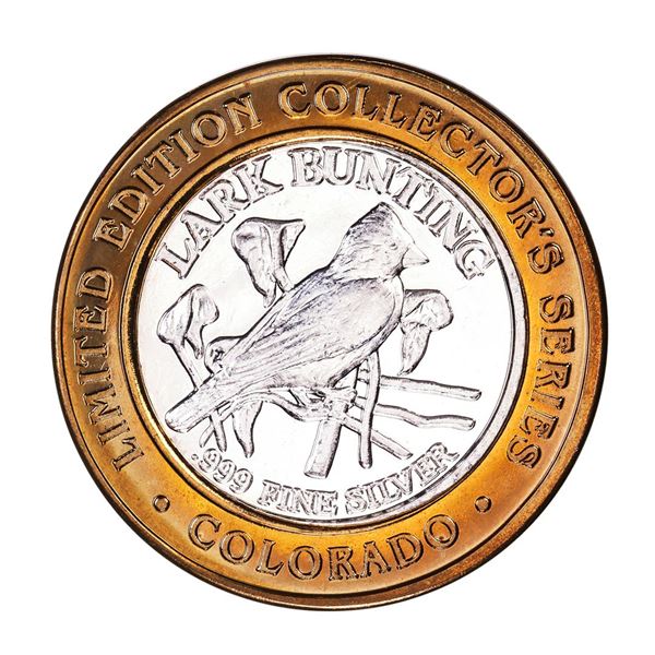.999 Silver State of Colorado Collectors Series Lark Bunting Gaming Token