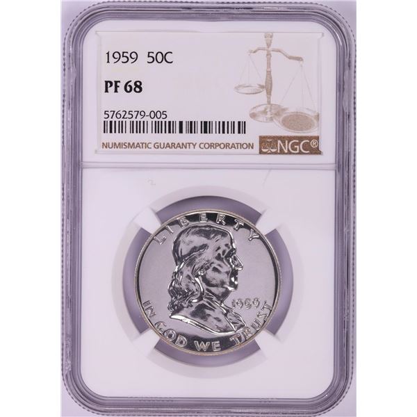 1959 Proof Franklin Half Dollar Coin NGC PF68