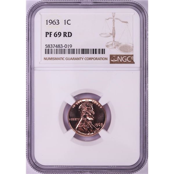 1963 Proof Lincoln Memorial Cent Coin NGC PF69RD