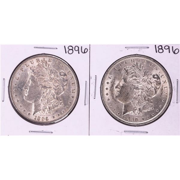Lot of (2) 1896 $1 Morgan Silver Dollar Coins