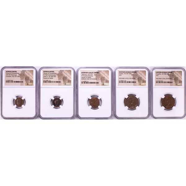 Lot of (5) Ancient Roman Empire Coins NGC Certified