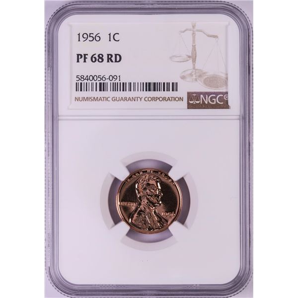 1956 Proof Lincoln Wheat Cent Coin NGC PF68RD