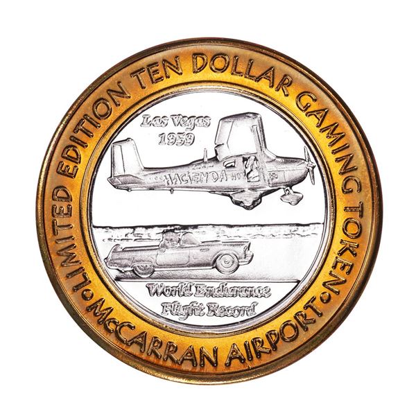 .999 Silver McCarran International Airport $10 Casino Limited Edition Gaming Token