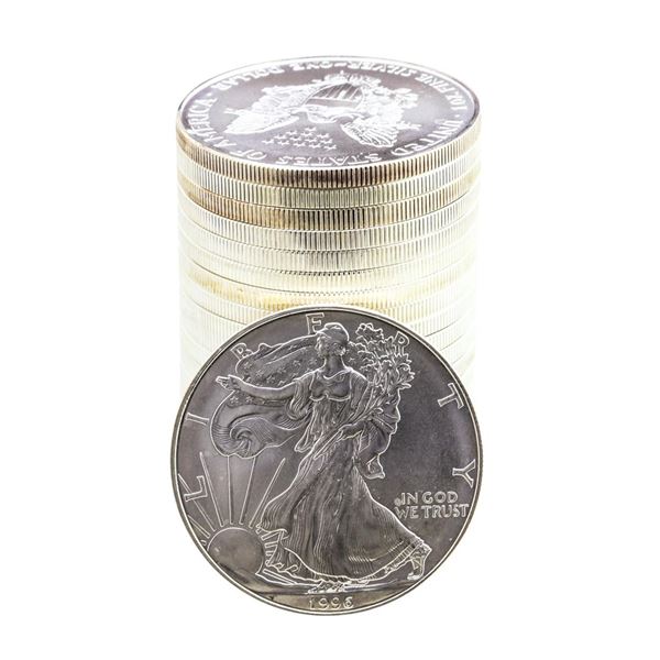 Roll of (20) Brilliant Uncirculated 1996 $1 American Silver Eagle Coins