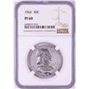Image 1 : 1962 Proof Franklin Half Dollar Coin NGC PF69