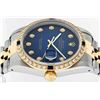 Image 4 : Rolex Men's Two Tone Steel & Gold Diamond & Sapphire Oyster Perpetual Datejust Watch