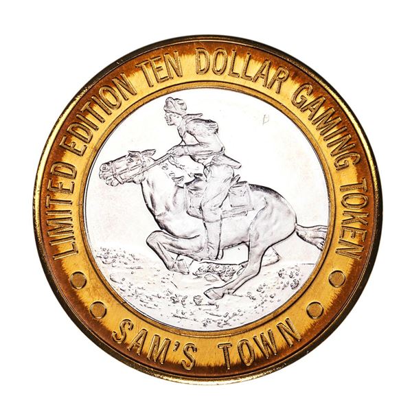 .999 Silver Sam Boyd's Sam's Town Las Vegas $10 Casino Gaming Token Limited Edition