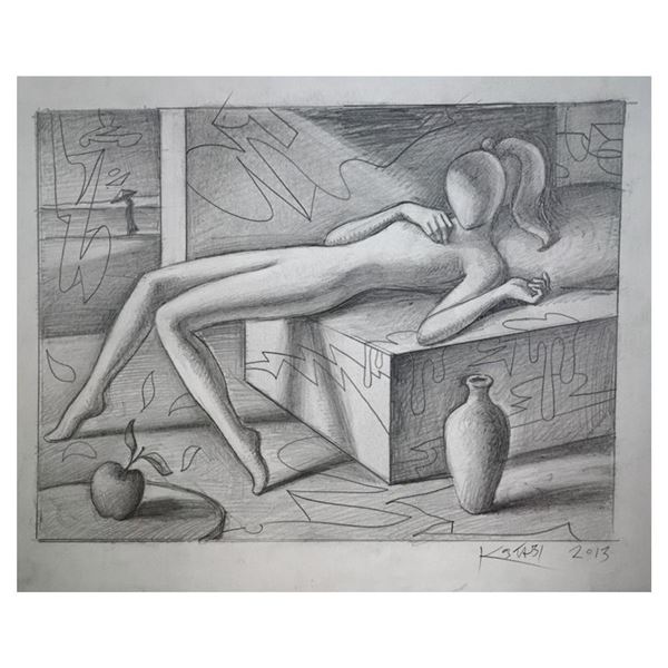 Kostabi "The Transparent Imagination" Original Pencil on Paper