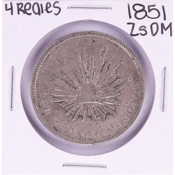 1851 ZsOM Mexico 4 Reales Silver Coin