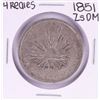 Image 1 : 1851 ZsOM Mexico 4 Reales Silver Coin