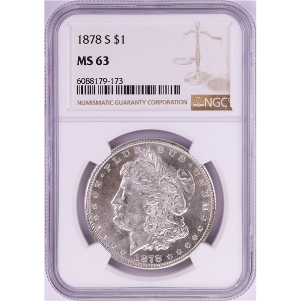 1878-S $1 Morgan Silver Dollar Coin NGC MS63