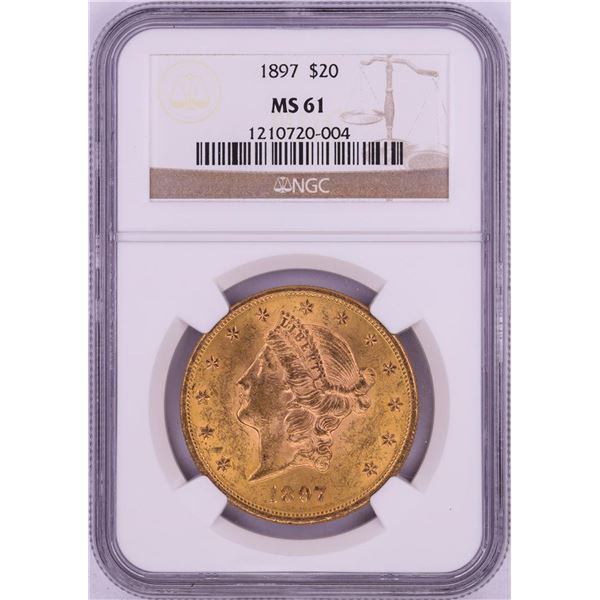 1897 $20 Liberty Head Double Eagle Gold Coin NGC MS61