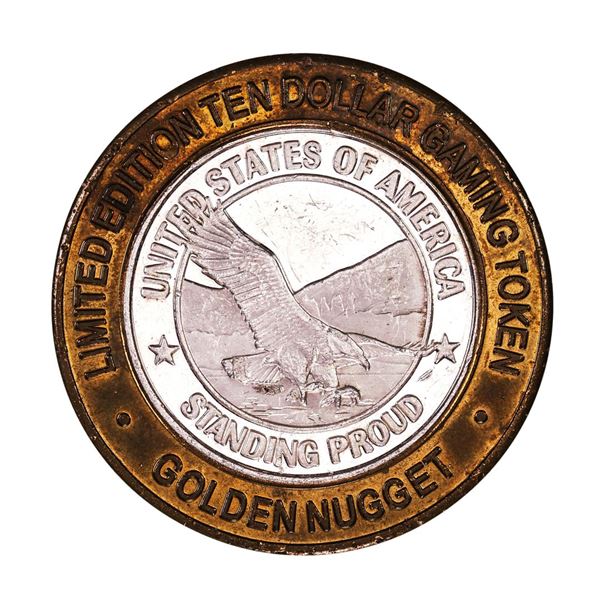 .999 Silver Golden Nugget Las Vegas, Nevada $10 Limited Edition Casino Gaming Token