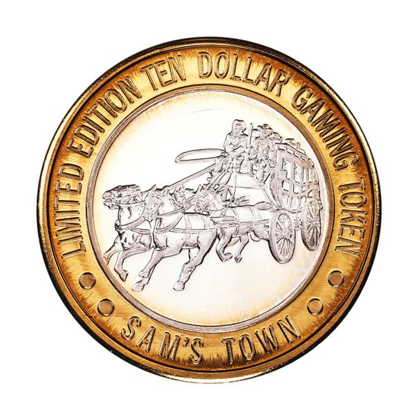 .999 Silver Sam Boyd's Sam's Town Las Vegas $10 Casino Gaming Token Limited Edition