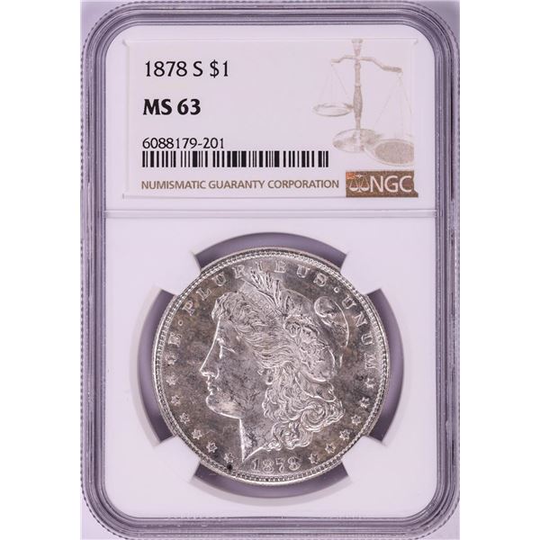 1878-S $1 Morgan Silver Dollar Coin NGC MS63