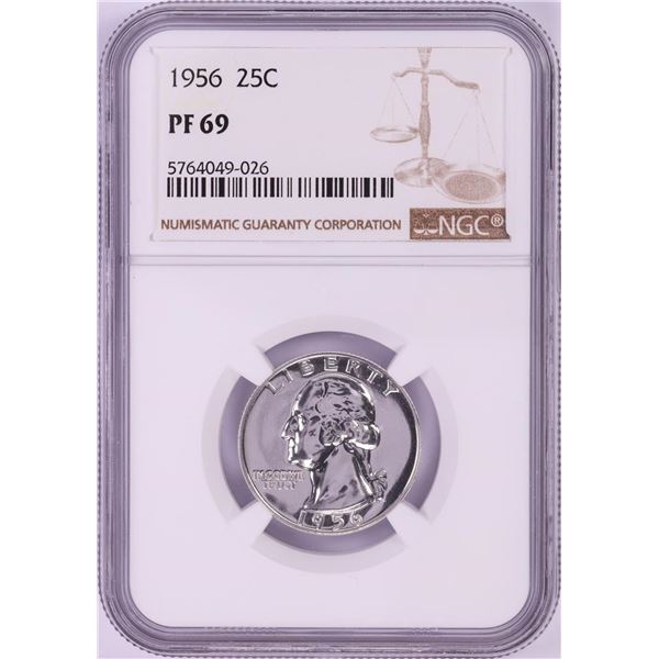 1956 Proof Washington Quarter Coin NGC PF69