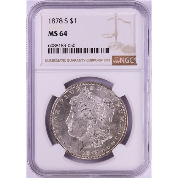 1878-S $1 Morgan Silver Dollar Coin NGC MS64