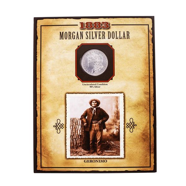 1883 $1 Morgan Silver Dollar Coin Geronimo Legends of the Wild West