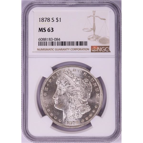 1878-S $1 Morgan Silver Dollar Coin NGC MS63