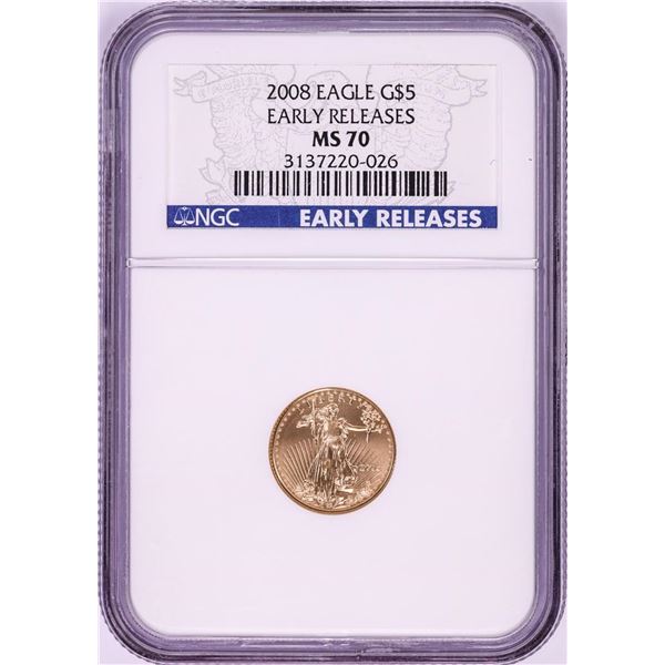 2008 $5 American Gold Eagle Coin NGC MS70 Early Releases