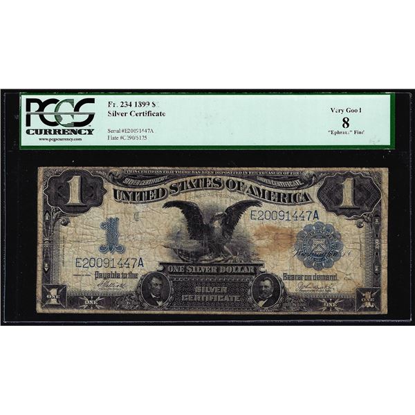 1899 $1 Black Eagle Silver Certificate Note Fr.234 PCGS Very Good 8