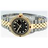 Image 8 : Rolex Men's Two Tone Steel & Gold Black String Diamond & Ruby Datejust Wristwatch