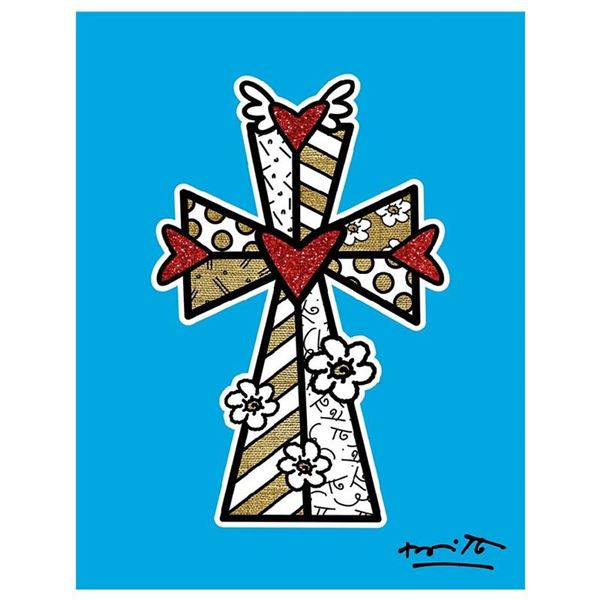 Romero Britto "Blessings (Blue)" Limited Edition Giclee on Canvas
