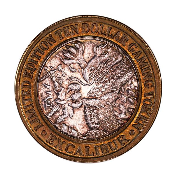 .999 Silver Excalibur Las Vegas Nevada $10 Casino Limited Edition Gaming Token